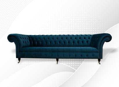 Design Sofa Chesterfield Polster Modern Textil Stoff Sofas 4 Sitzer Schlaf